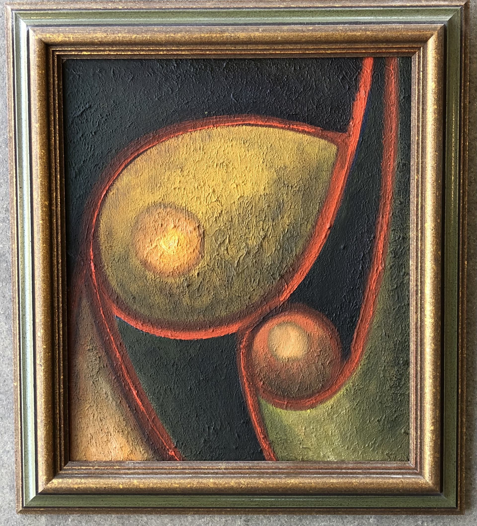 Oidentifierad konstnär, oljemålning, Komposition