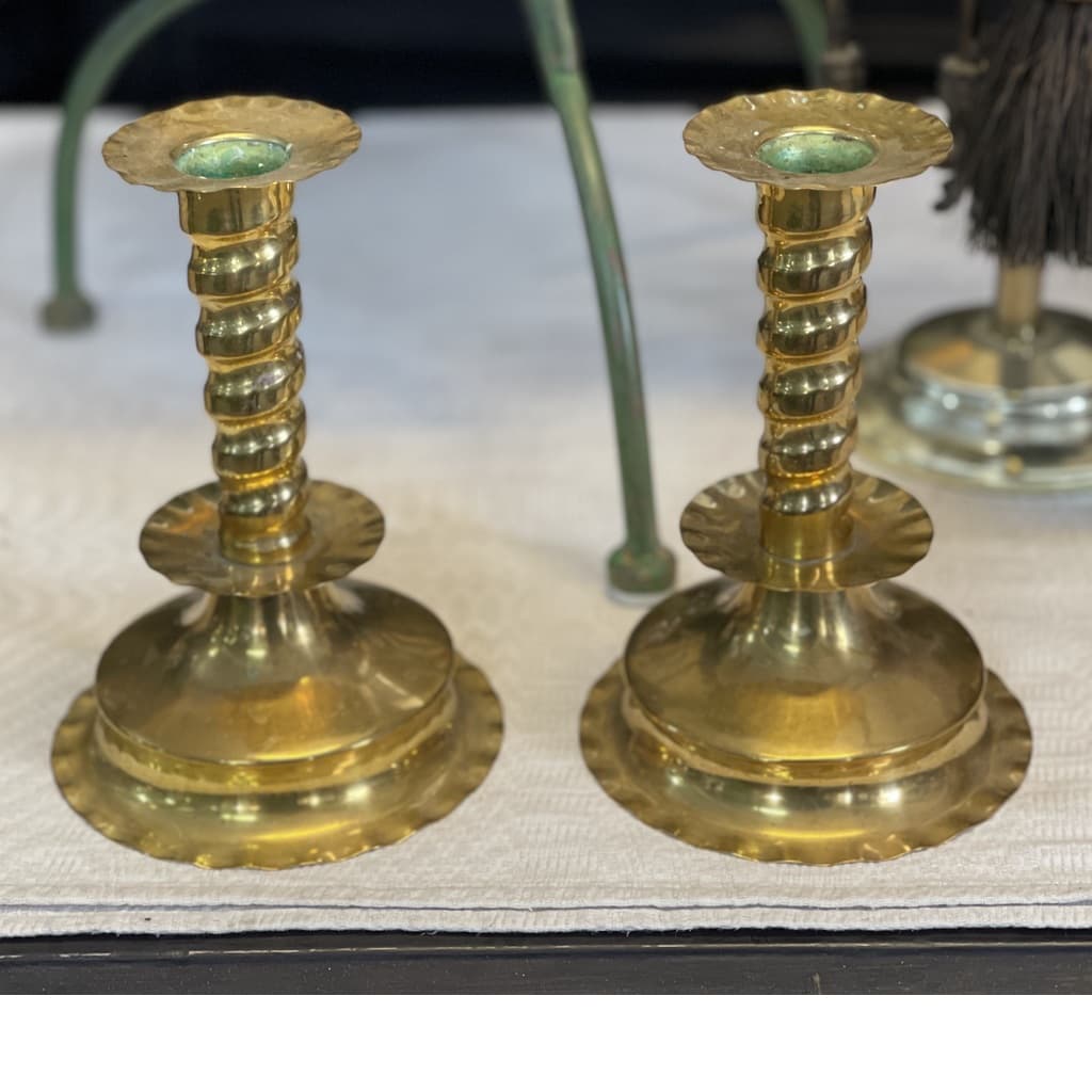 Ett par mässings ljusstakar 1800 tal barock