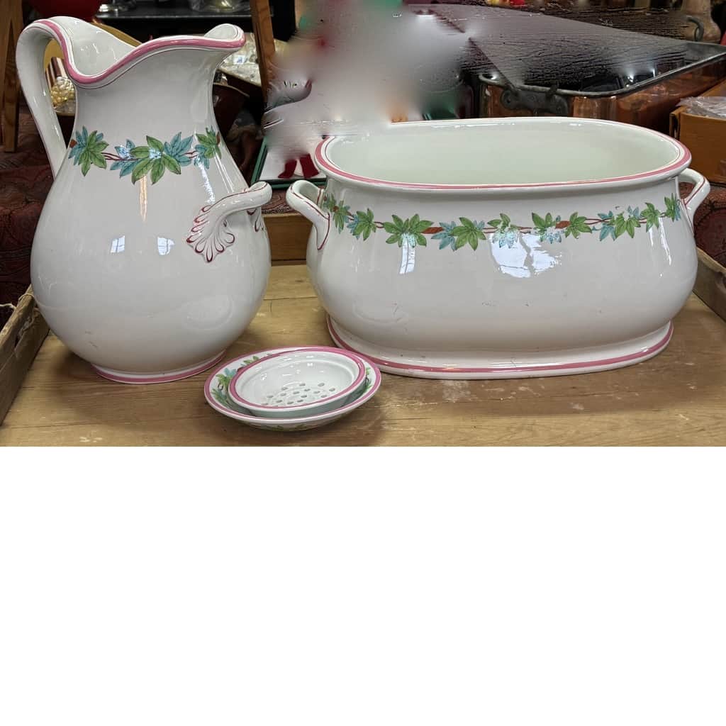 tvättset , England, 4 delar, tidigt 1800-tal – begagnad keramik & porslin hos ReFurn Lidingö